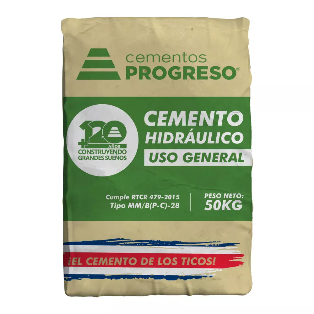 CEMENTO HIDRÁULICO GRIS USO GENERAL, PROGRESO 50 KG