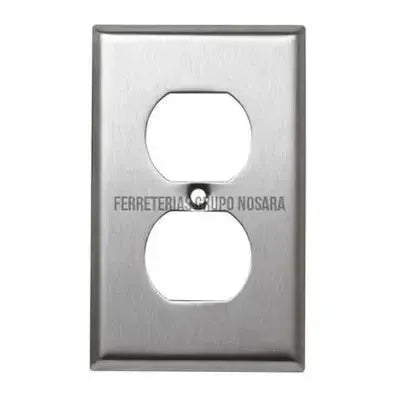 TLG PLACA METAL INOX P/TOMA DOBLE SS8-GF-