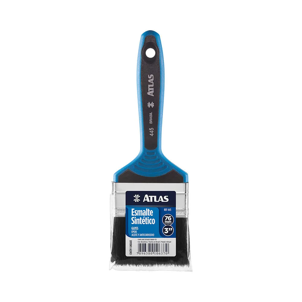 Brocha azul 445 cerda negra 3" Atlas
