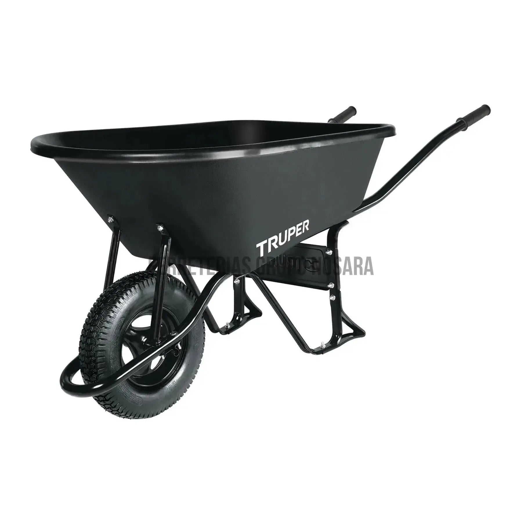 Carretilla concha plástica 6 ft3 Neumática, bastidor tubular / 11777-