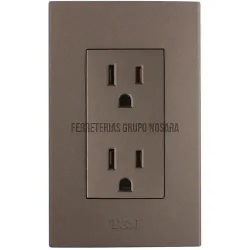 EAGLE TOMA DOBLE TYJ #8031-BK 110V NEGRO-