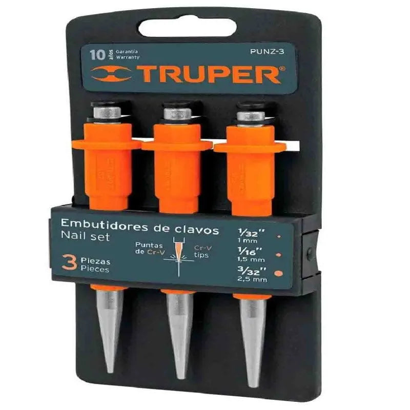 TRUPER PUNZON EMBUTIDOR CLAVO 3PCS 18064