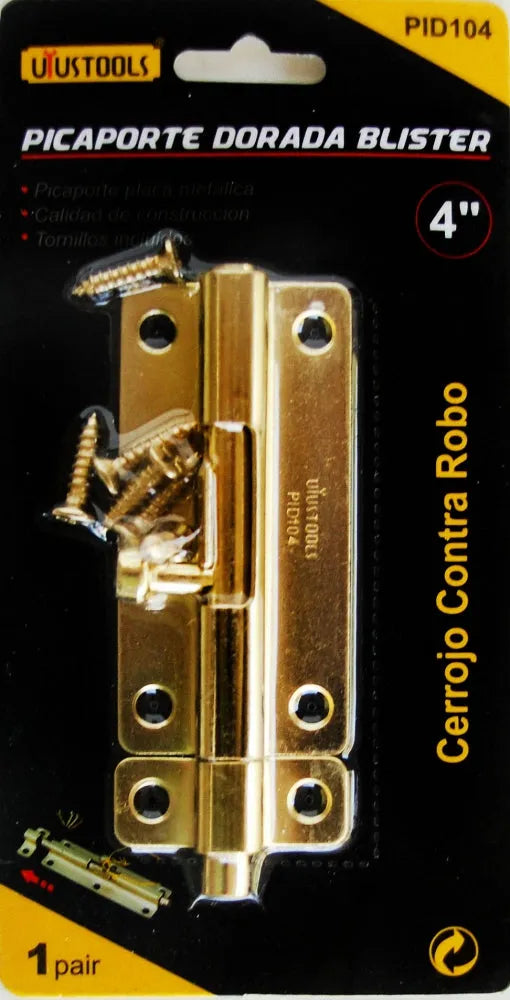 PICAPORTE DORADO 4″