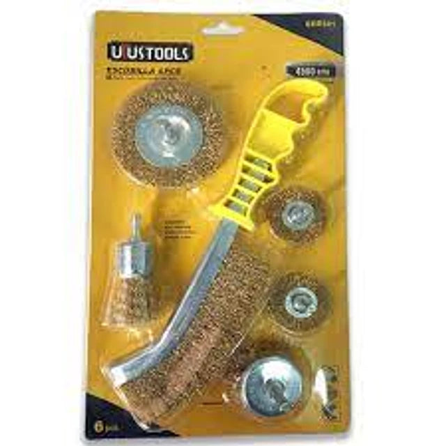 EBR601 SET ESCOBILLA DORADO UYUST C/CEPILLO de 6 PZS