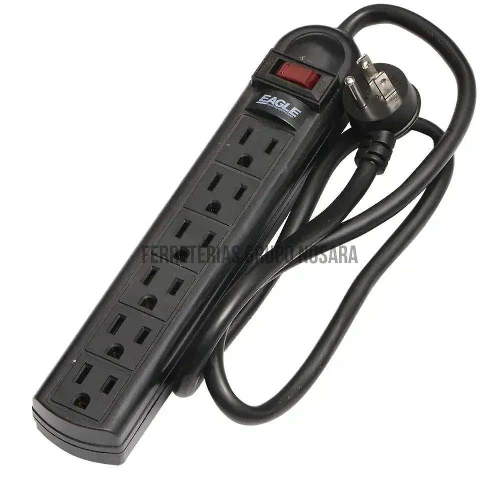 Eagle Regleta Negra 6 Tomas Luz Piloto / 1135Ne-