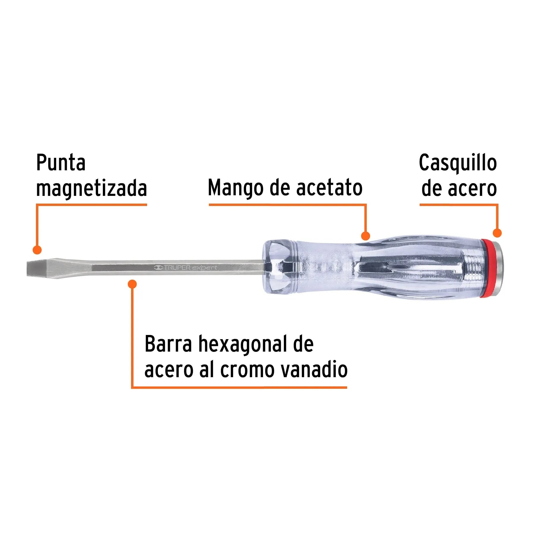 Desatornillador plano de golpe 1/4" x 4" Truper GO-1/4X4P / 14158-