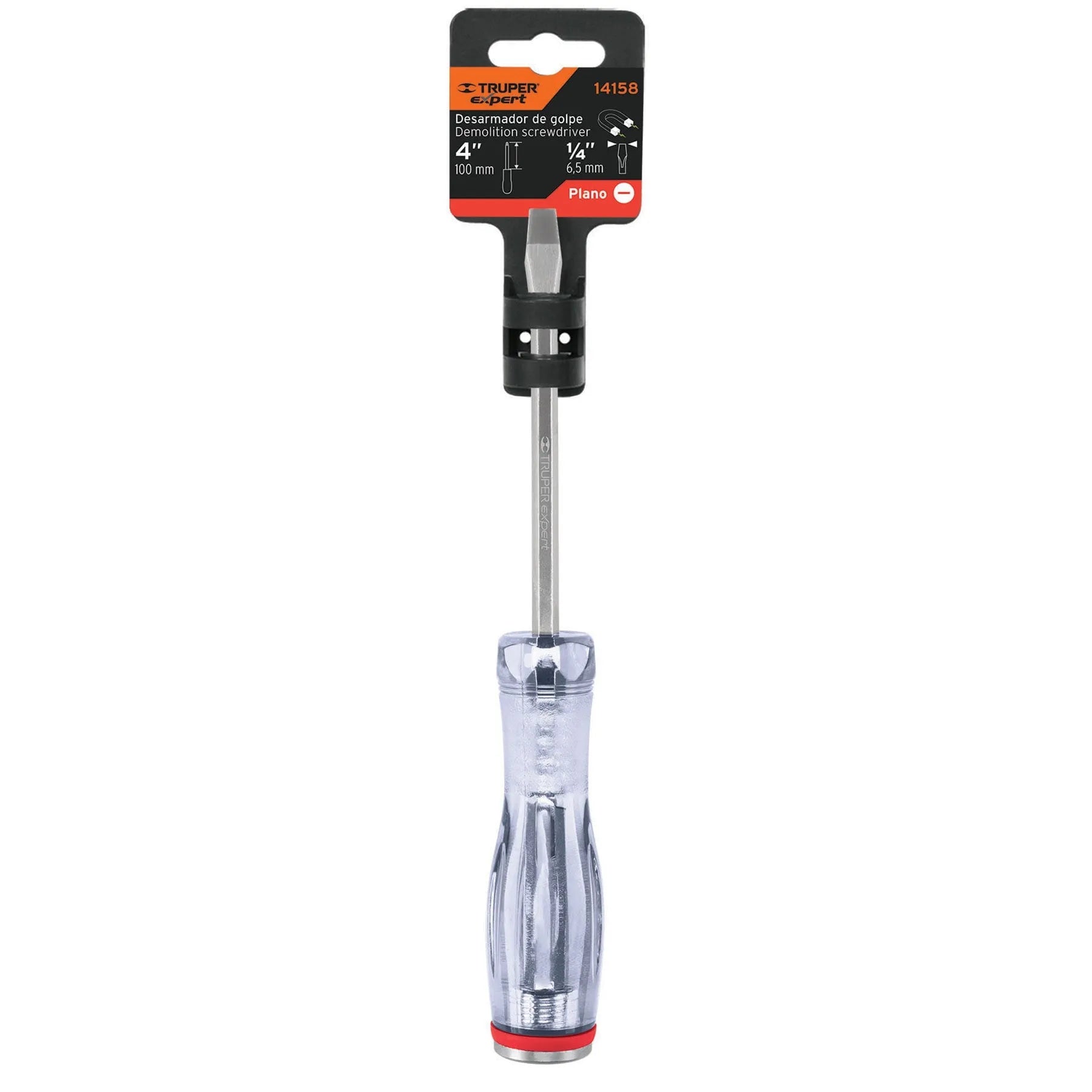 Desatornillador plano de golpe 1/4" x 4" Truper GO-1/4X4P / 14158-