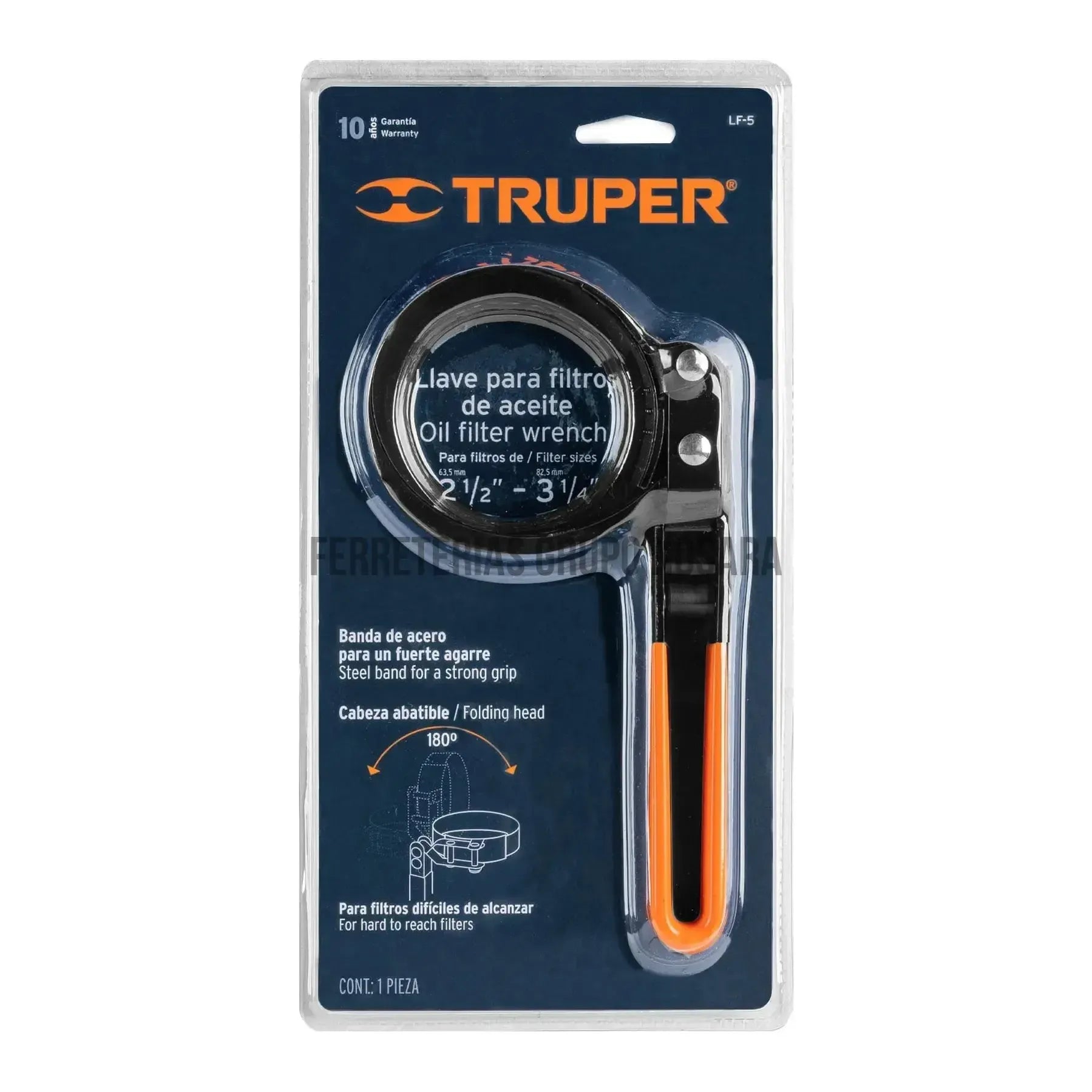 Llave truper de banda metálica 2-1/2"-3-3/4" para filtro de aceite / 14515-
