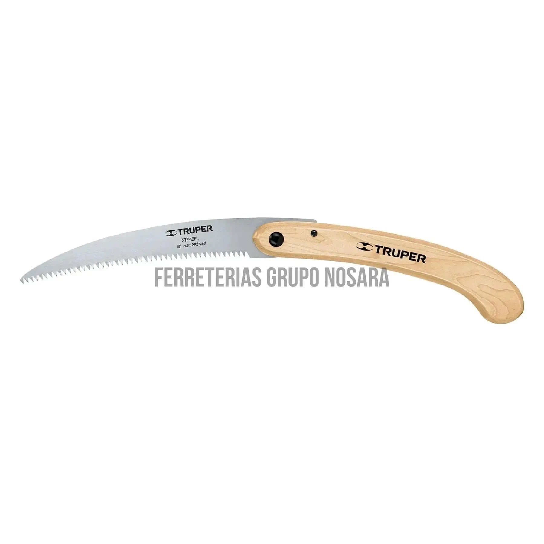 Serrucho plegable 10" hoja curva 6 DPP, mango madera, Truper / 18178-