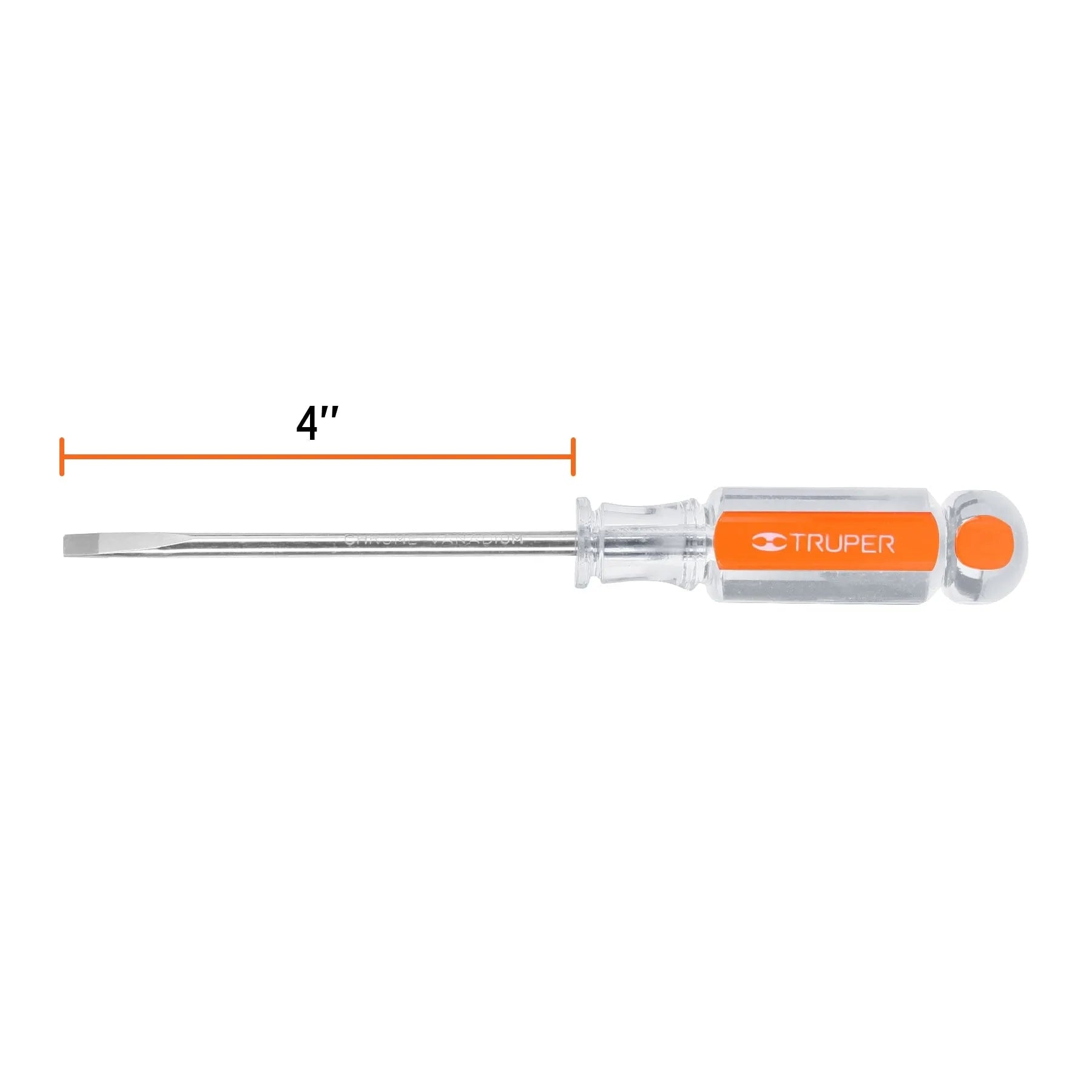 Desarmador cabinet 3/16" x 4" mango de acetato, Truper / 14032-