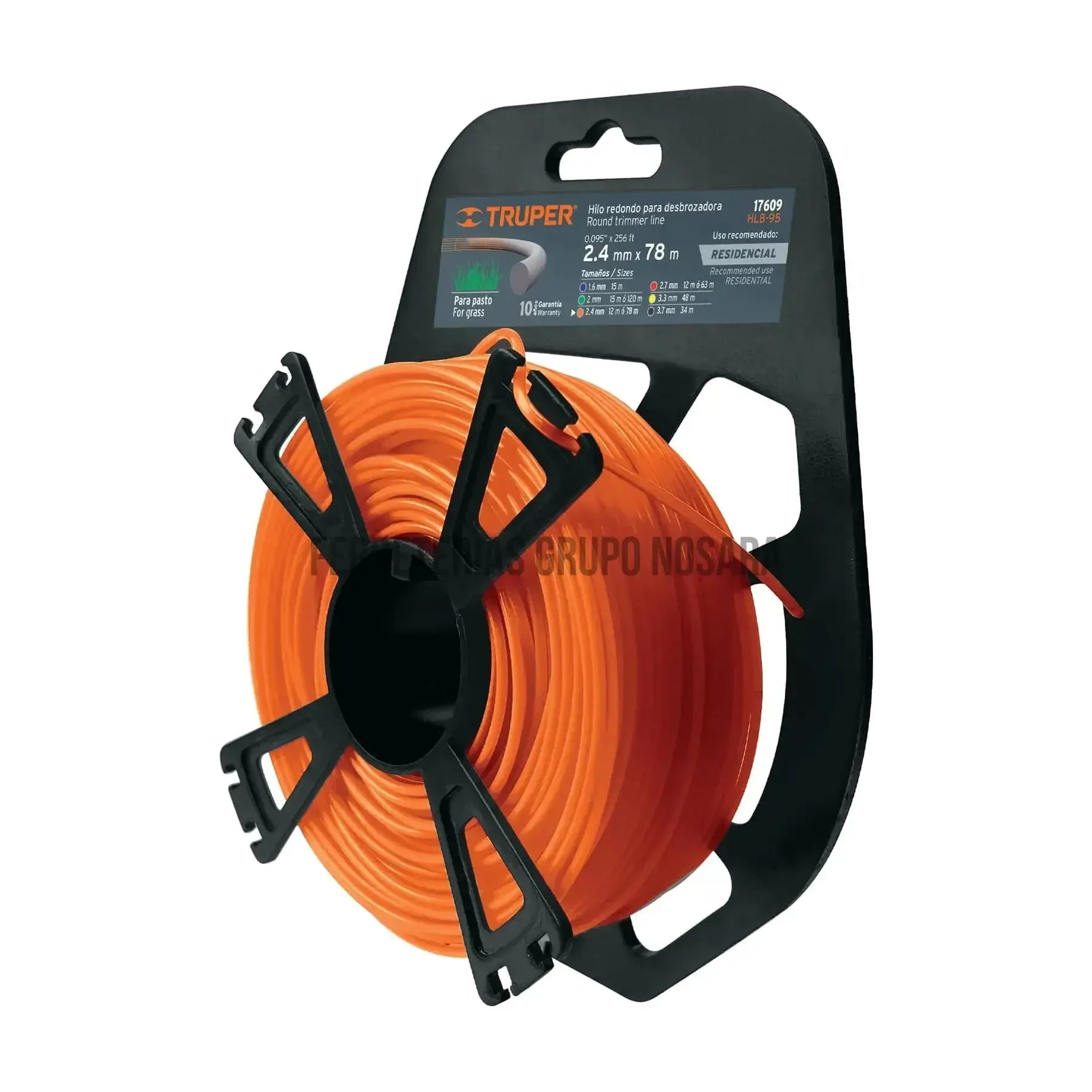 Rollo de hilo para desbrozadora, 2.4 mm x 78 m, Truper / 17609-