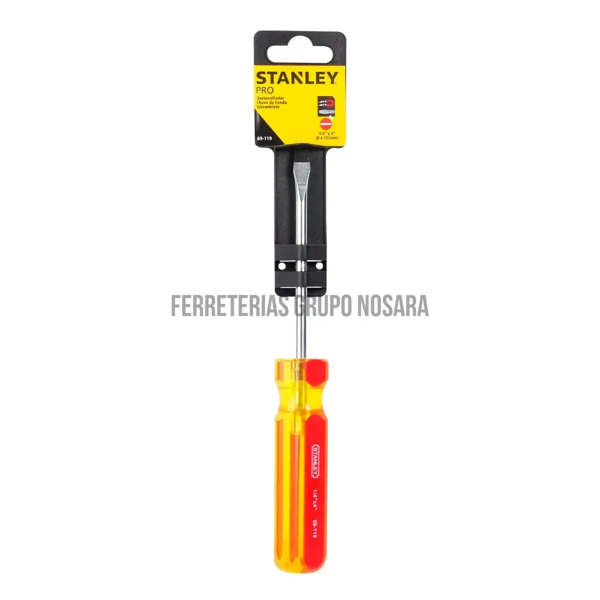 Destornillador Pro Punta Estandar Stanley 1/4" (6 mm) x 4" (100 mm) [95-IB] 69-119-