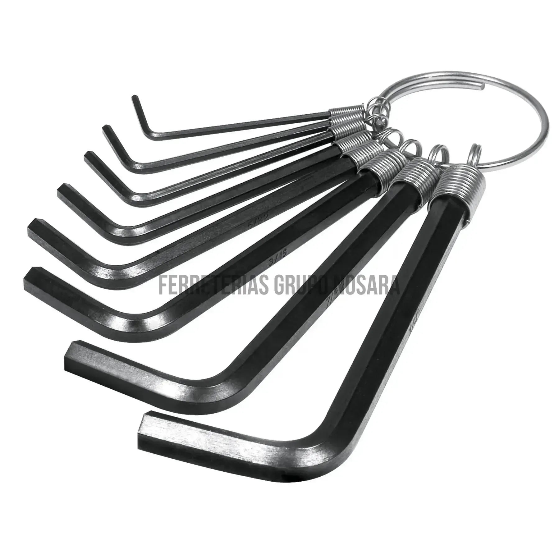 Juego de 8 llaves allen mm punta hex tipo llavero, Pretul / 21851-