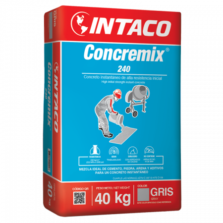 Concreto seco ConcreMix 240 saco 40 kg Intaco (gris)