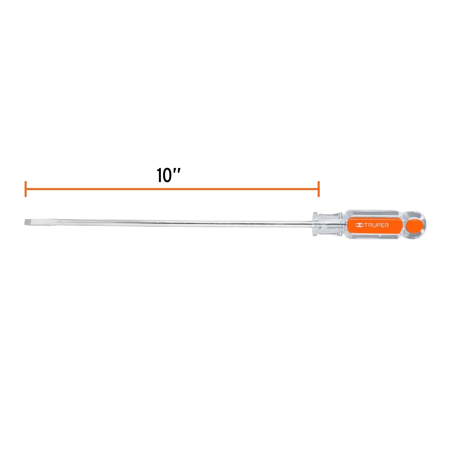 Desarmador cabinet 1/4" x 10" mango de acetato, Truper / 14044-