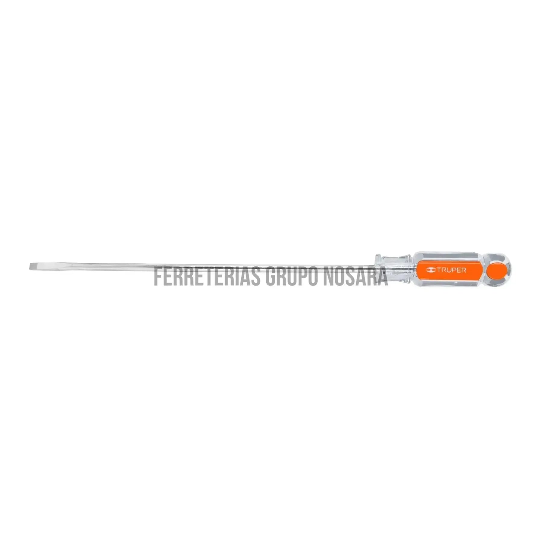 Desarmador cabinet 1/4" x 10" mango de acetato, Truper / 14044-