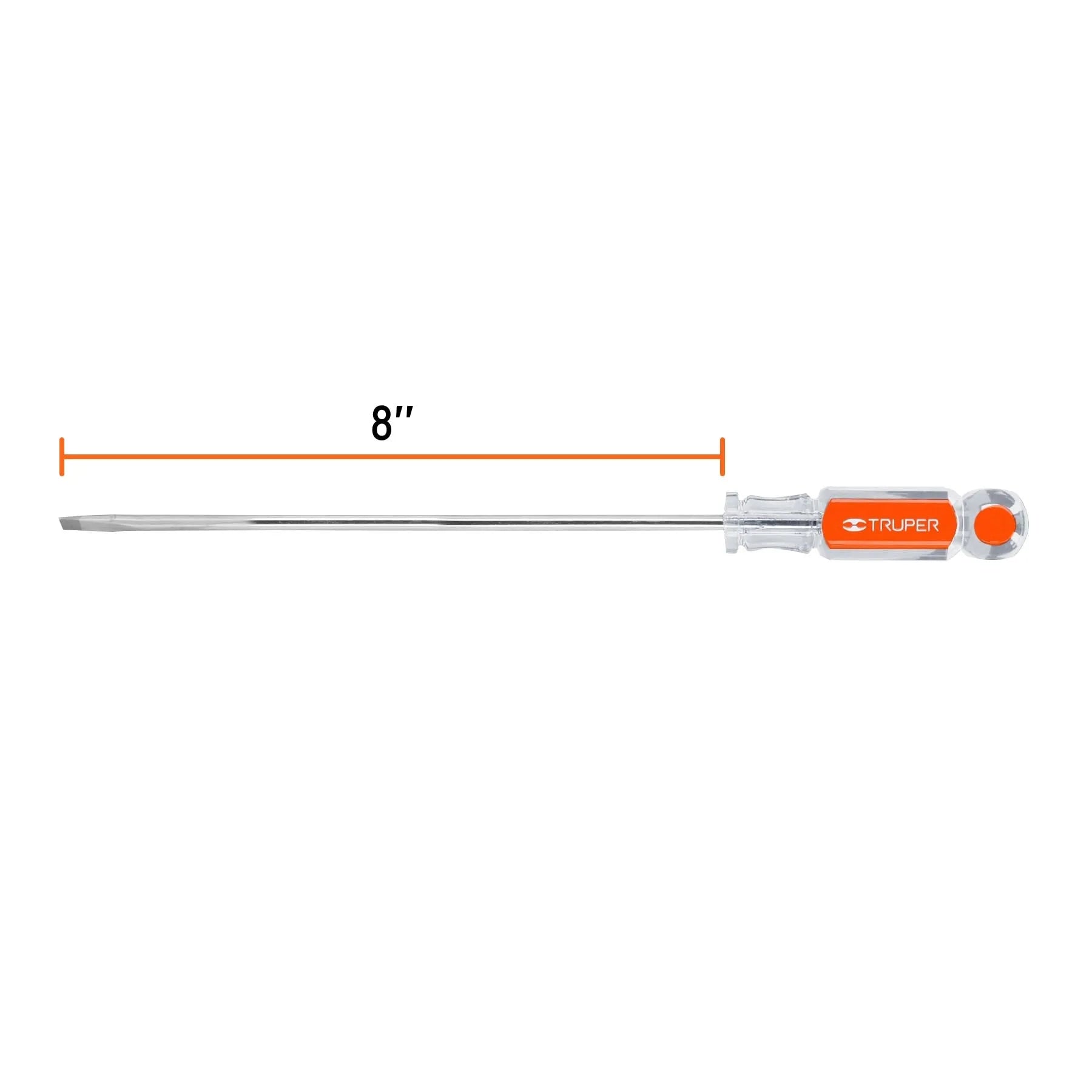 Desarmador cabinet 3/16" x 8" mango de acetato, Truper / 14041-