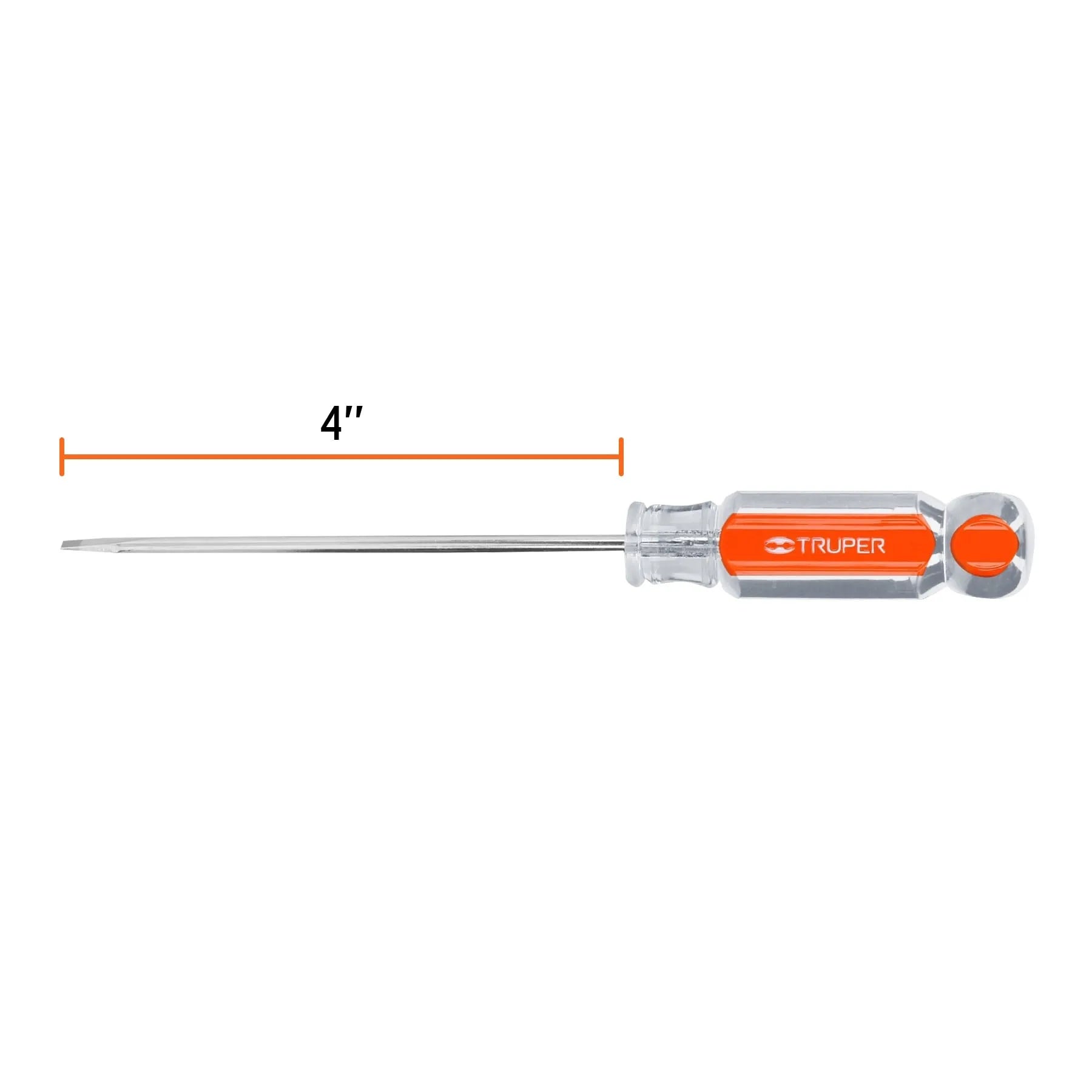 Desarmador cabinet 1/8" x 4" mango de acetato, Truper / 14017-