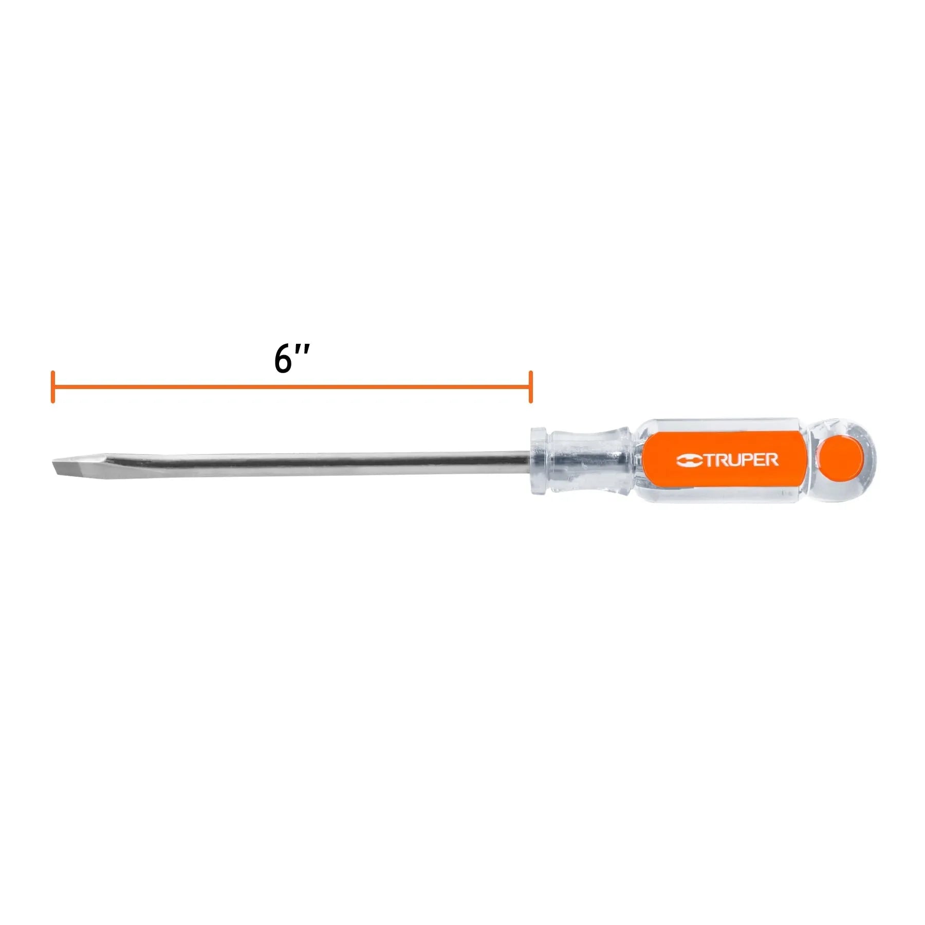 Desarmador plano 5/16" x 6" mango de acetato, Truper / 14002-