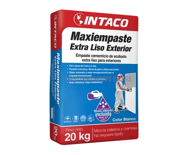 Pasta cementicia Maxiempaste extra lisa para exterior saco 20 kg Intaco (blanco)-