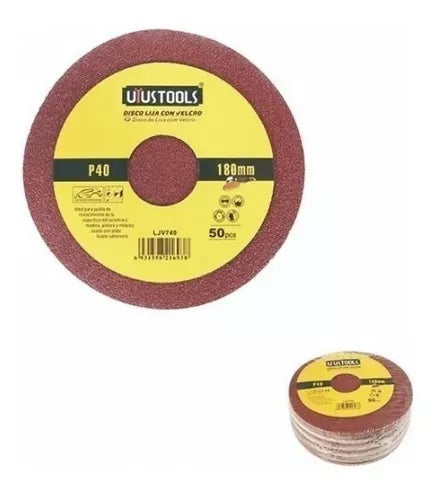 Disco Lija #40 Con Velcro X 50 Unid Ljv740 Uyustools