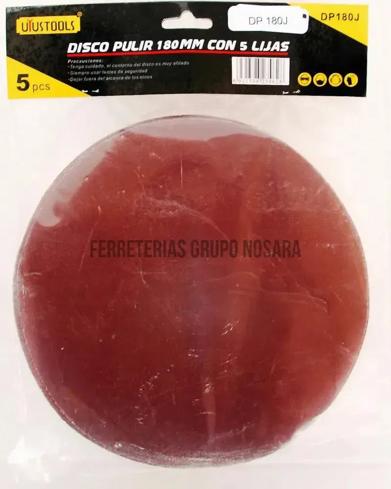 DISCO GOMA PULIR 7″ + 5 LIJAS UYUSTOOLS-