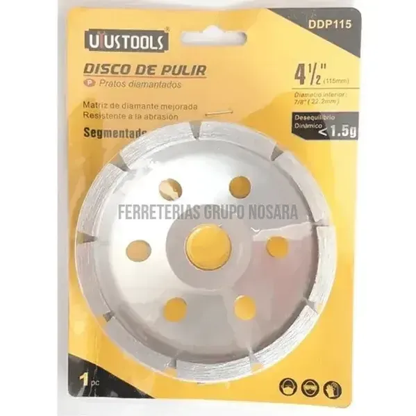 DISCO DIAMANTADO DESBASTE 4-1/2 DDP115 UYUSTOOLS-