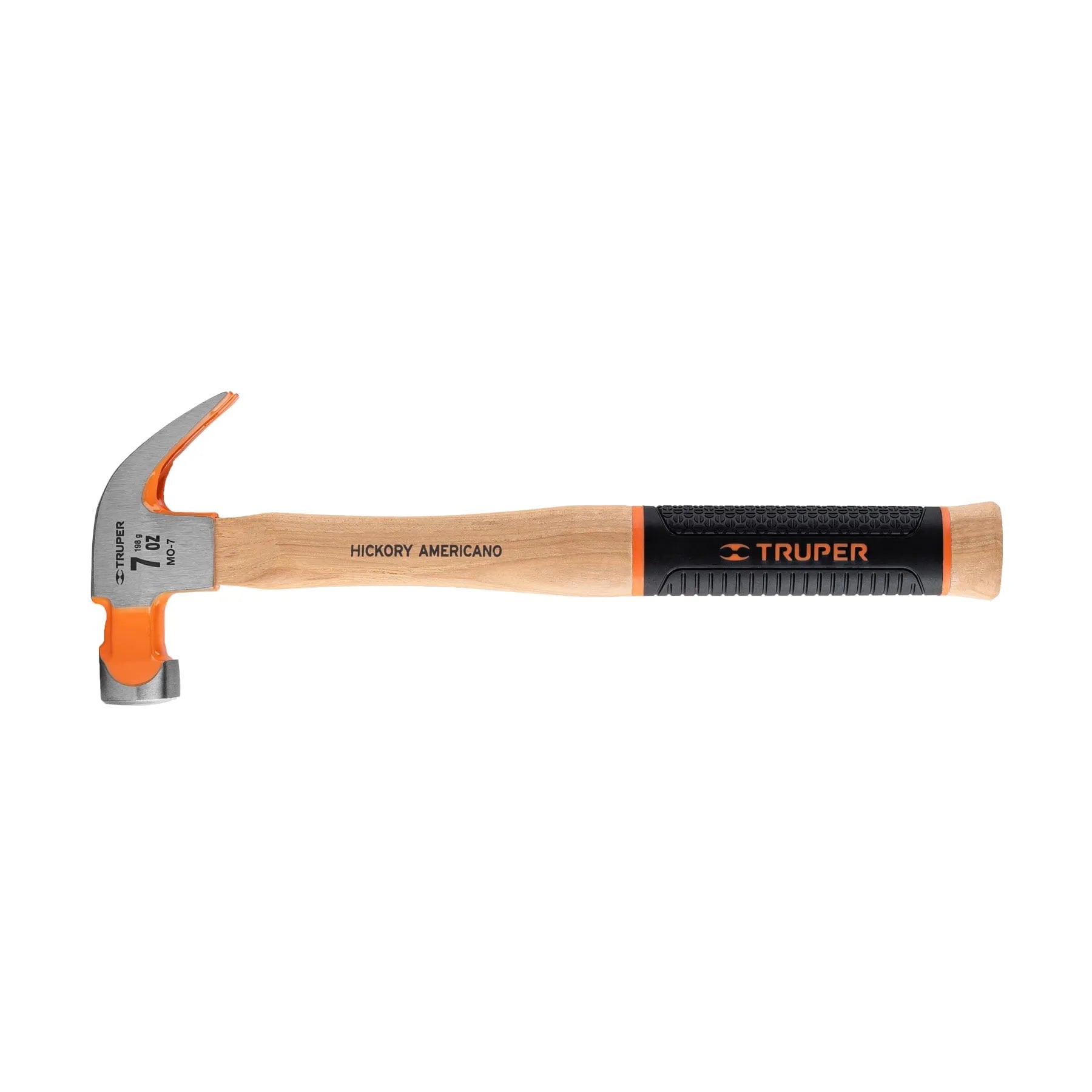 Martillo pulido 7 oz uña curva, mango hickory, Truper Grip / 16650-