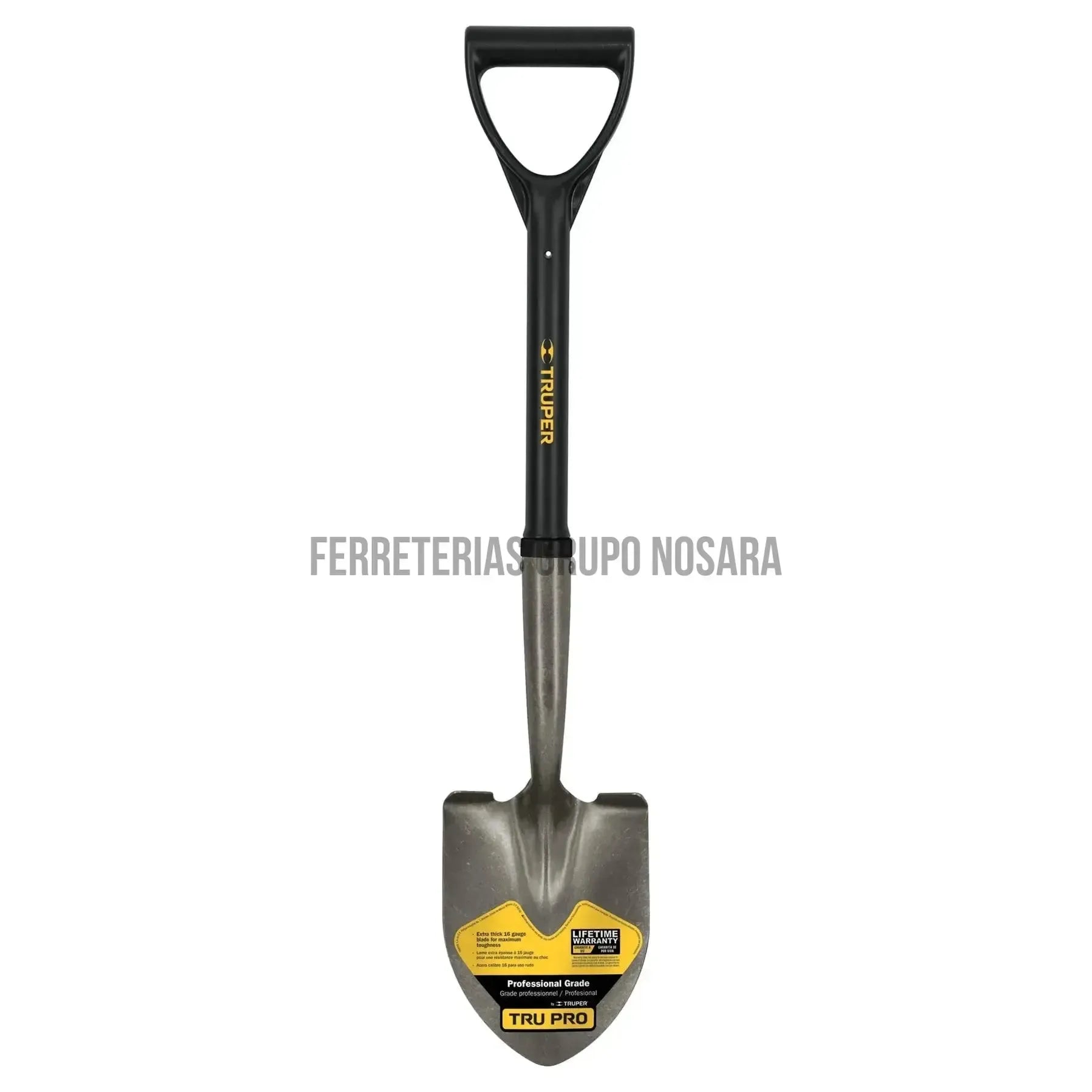 Pala cajuelera redonda, puño "D" con mango fibra de vidrio / 17195-