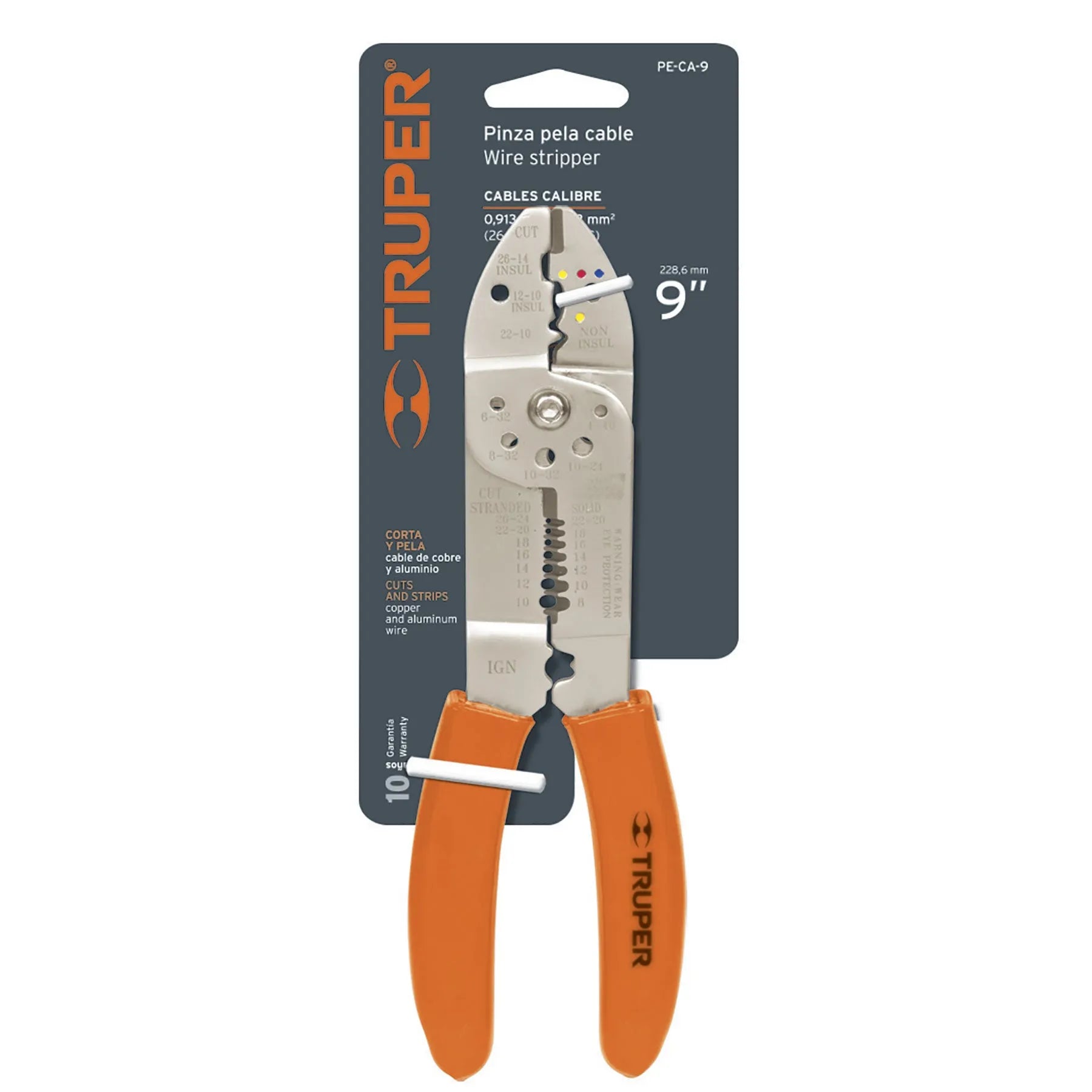 Pinza 9' pela cables 26 a 10 AWG, Truper / 17353-