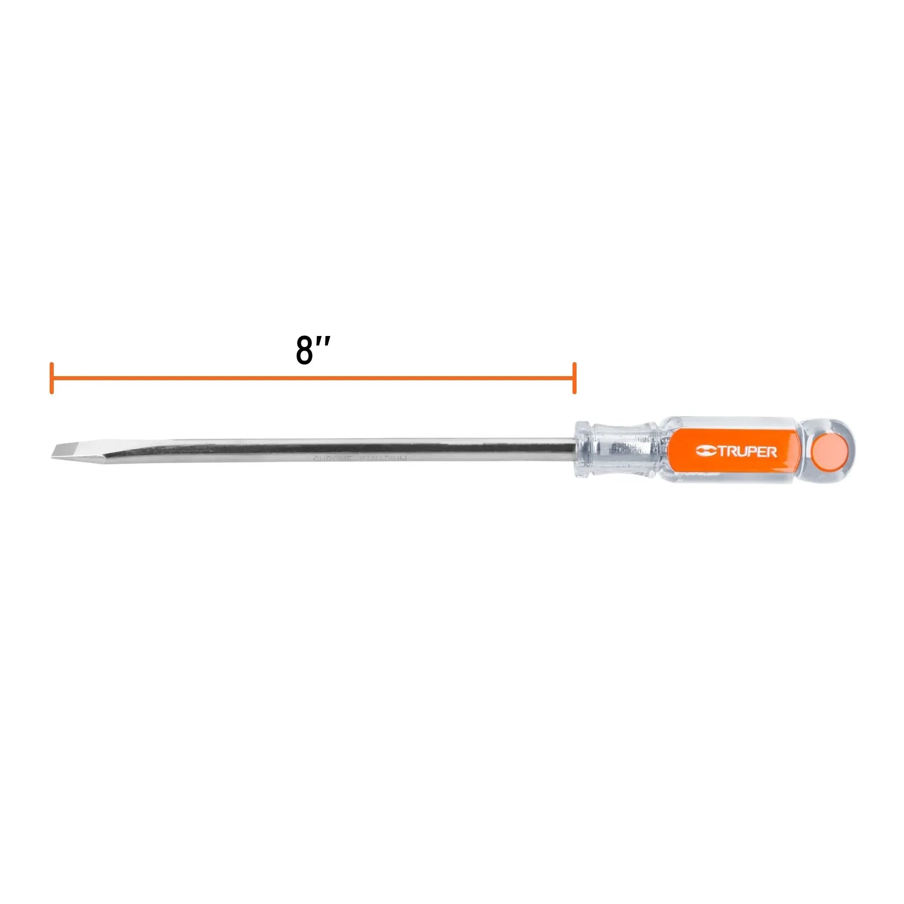 Desarmador plano 3/8" x 8" mango de acetato, Truper / 14008-