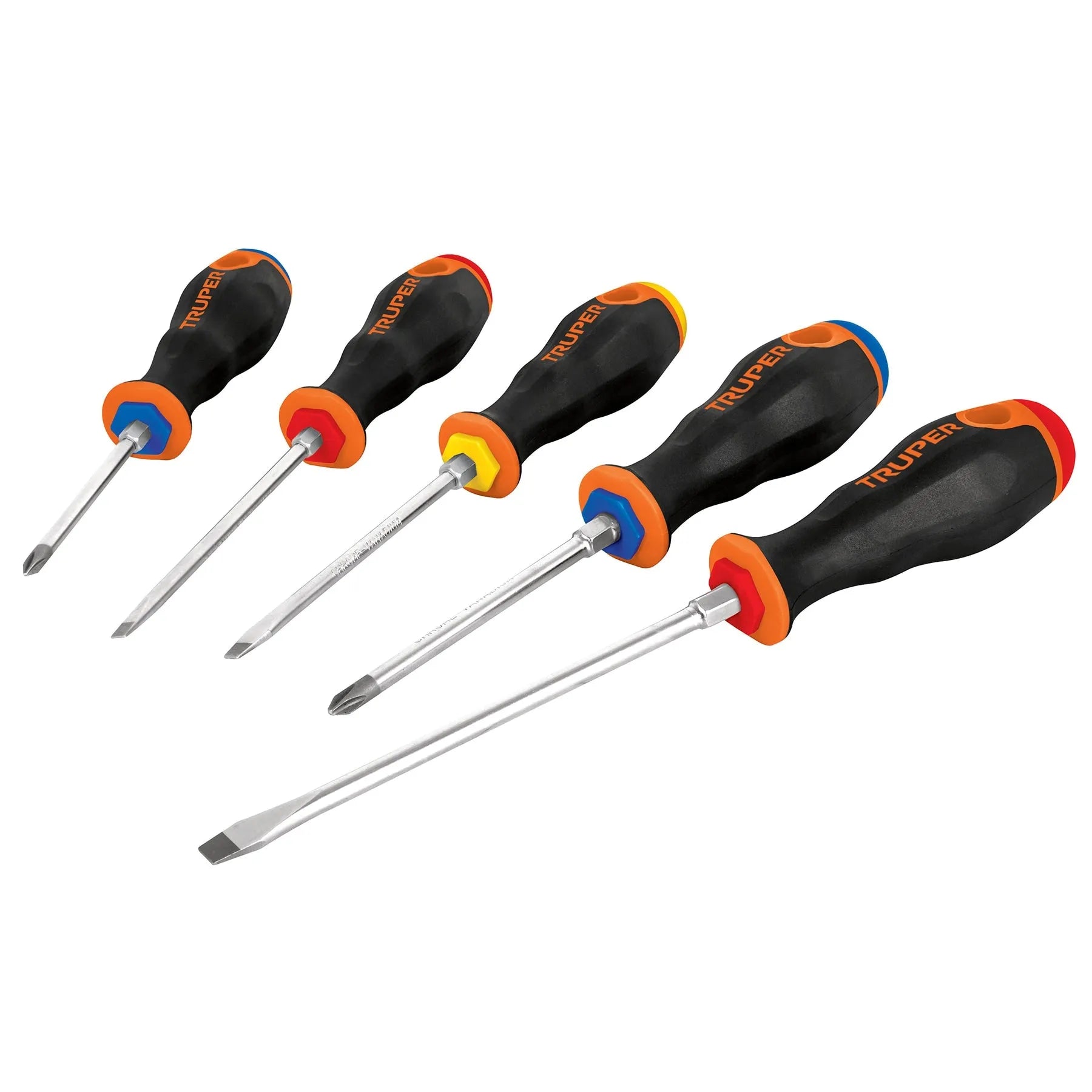 Juego de 5 desarmadores mango Comfort Grip, Truper / 14138-