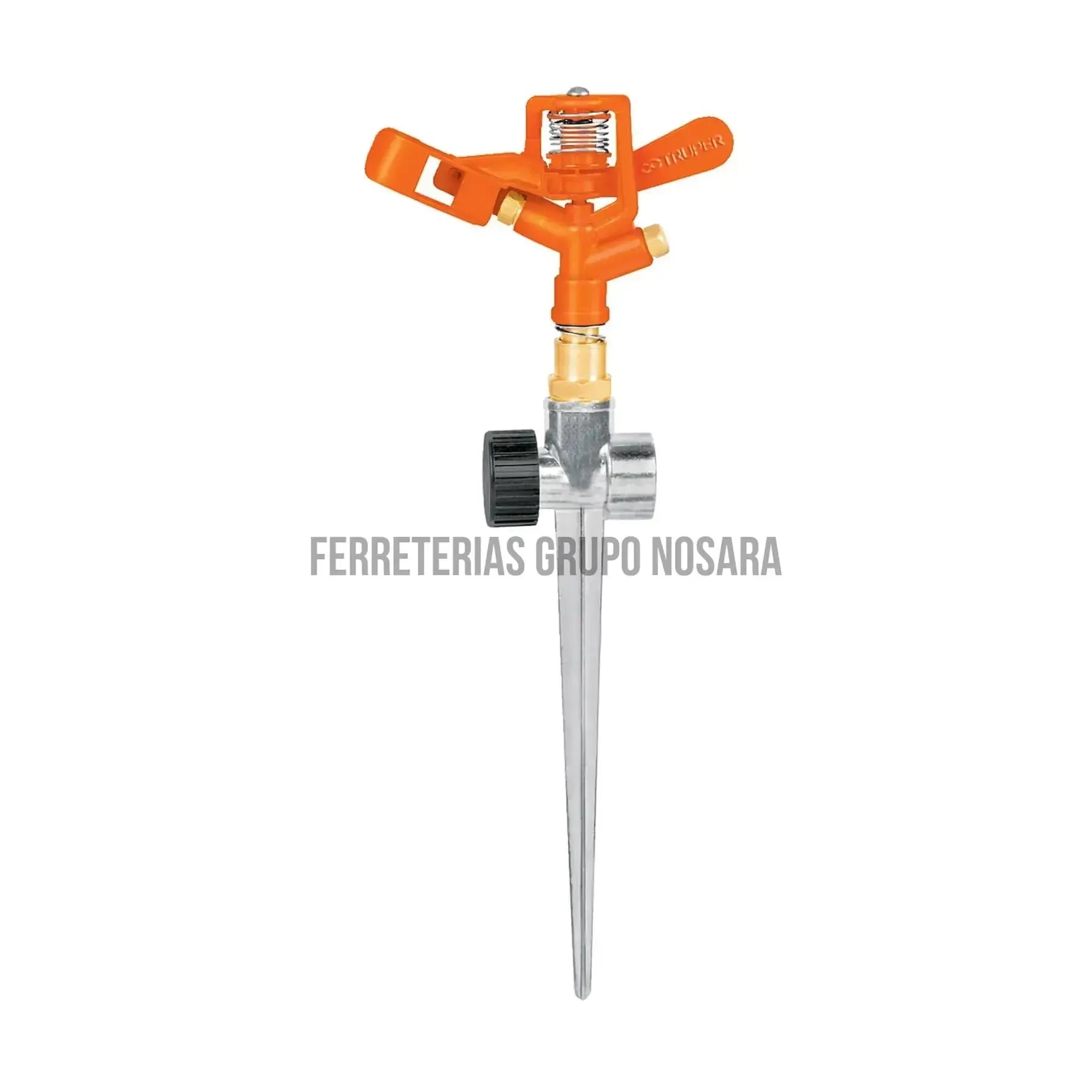 Aspersor metálico dos vías, estaca metálica de 11', Truper / 10330-