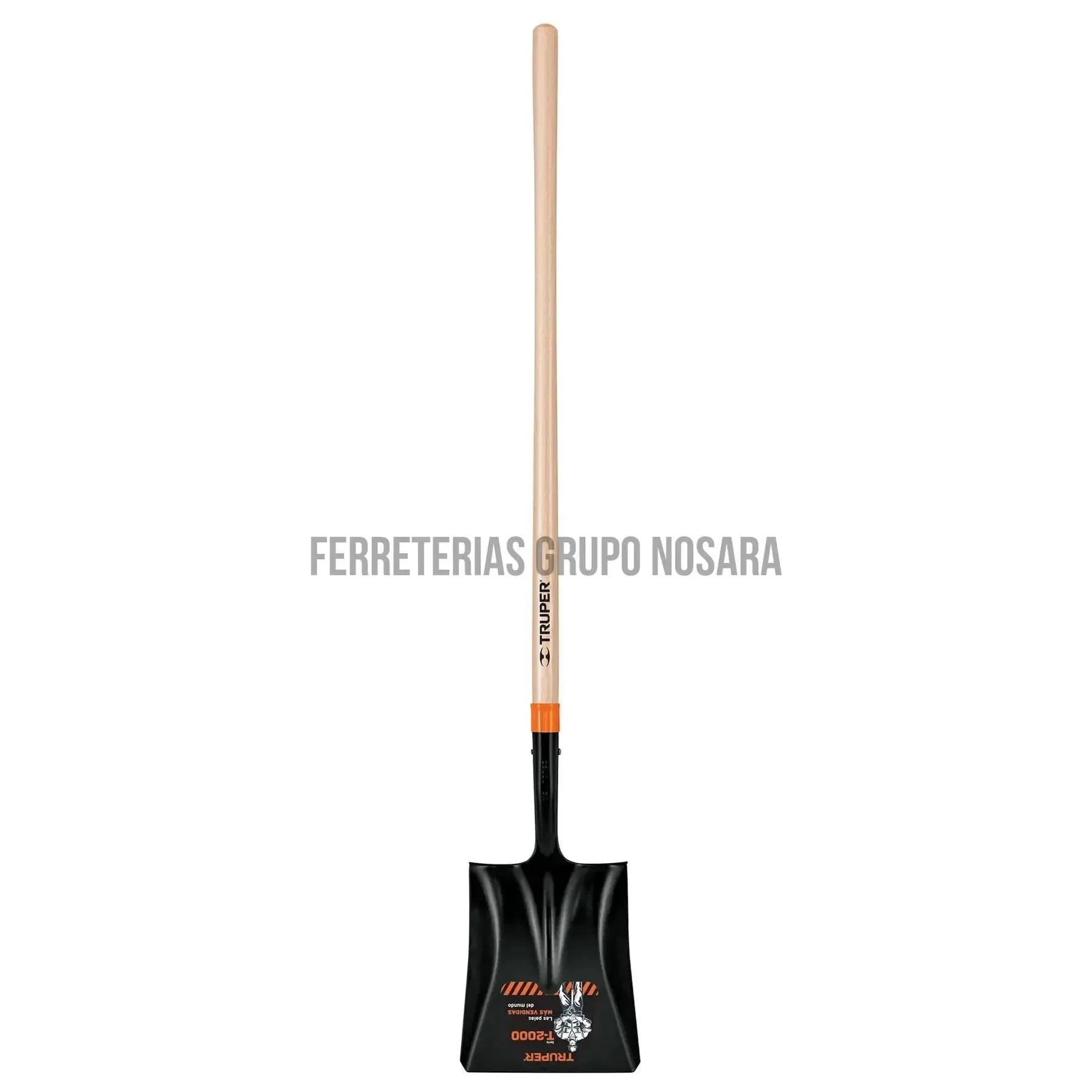 Pala cuadrada T-2000, mango largo 45", Truper / 17176-