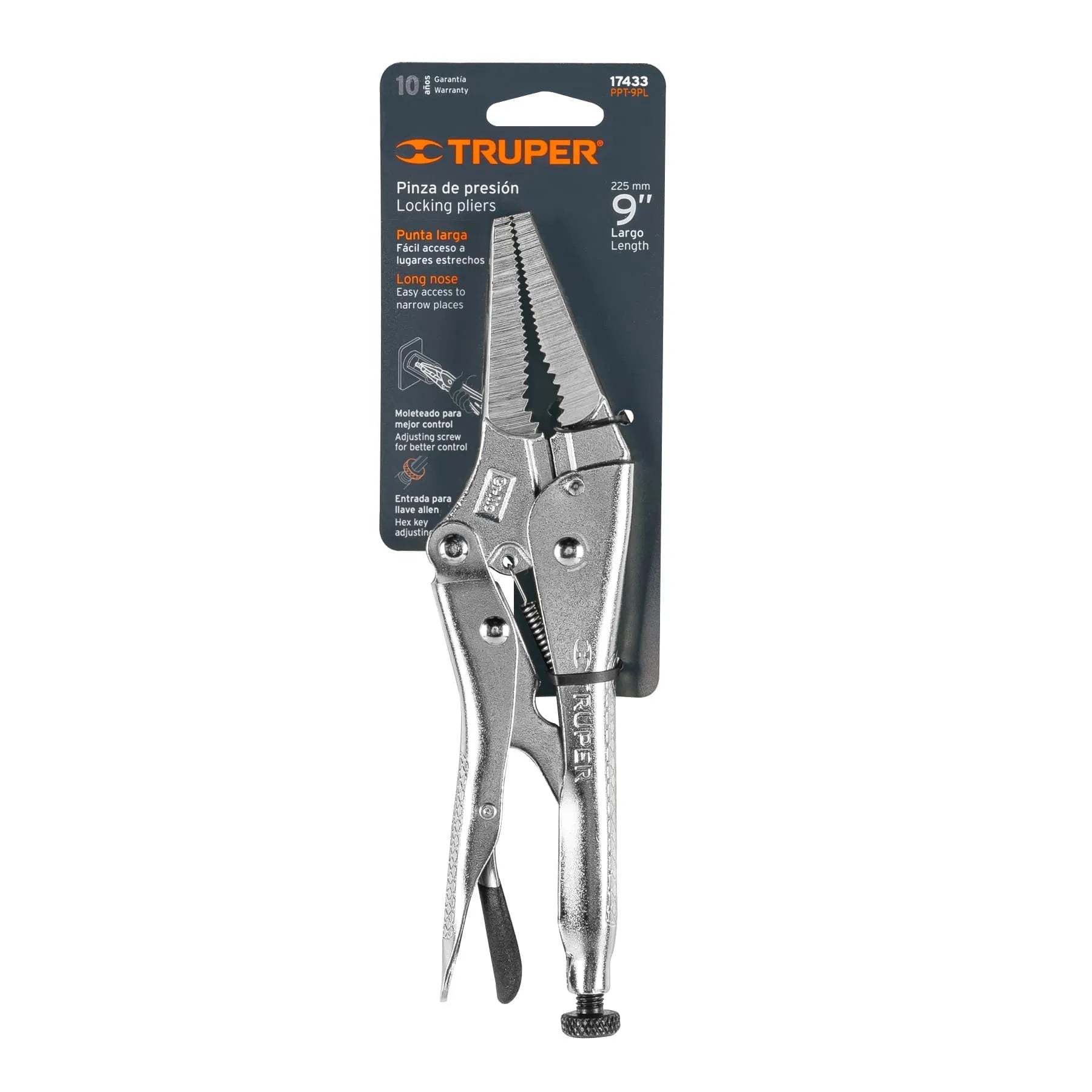 TRUPER ALICATE GRIP 9" PUNTA LARGA 17433-