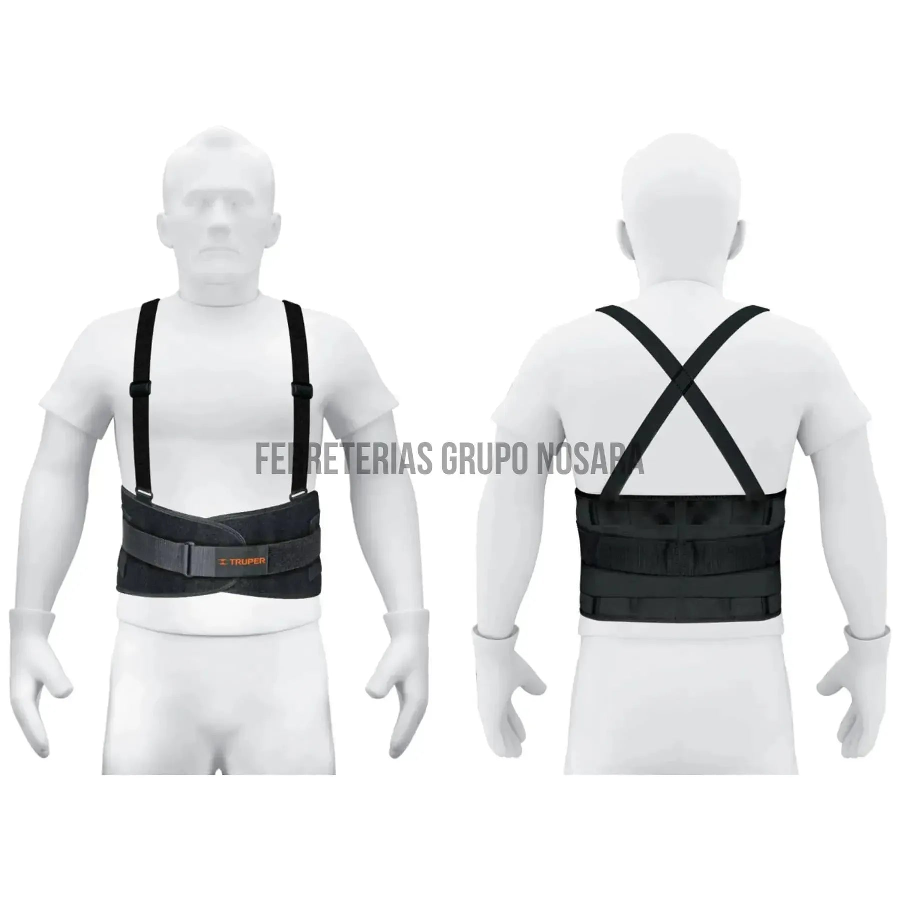 Faja lumbar con tercer cinturón, talla CH, Truper / 10955-