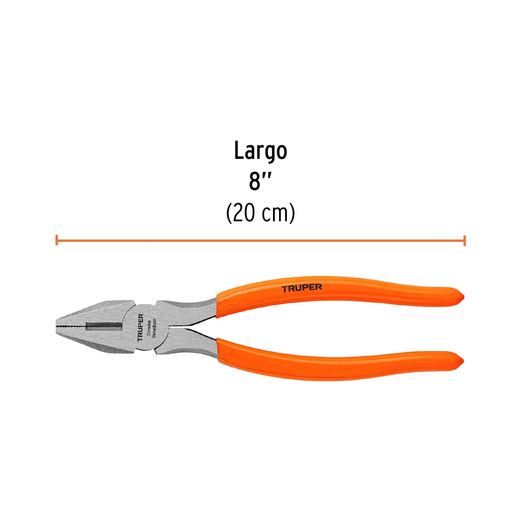 Pinza para electricista 8 mango de PVC, Truper T200-8 / 17308-