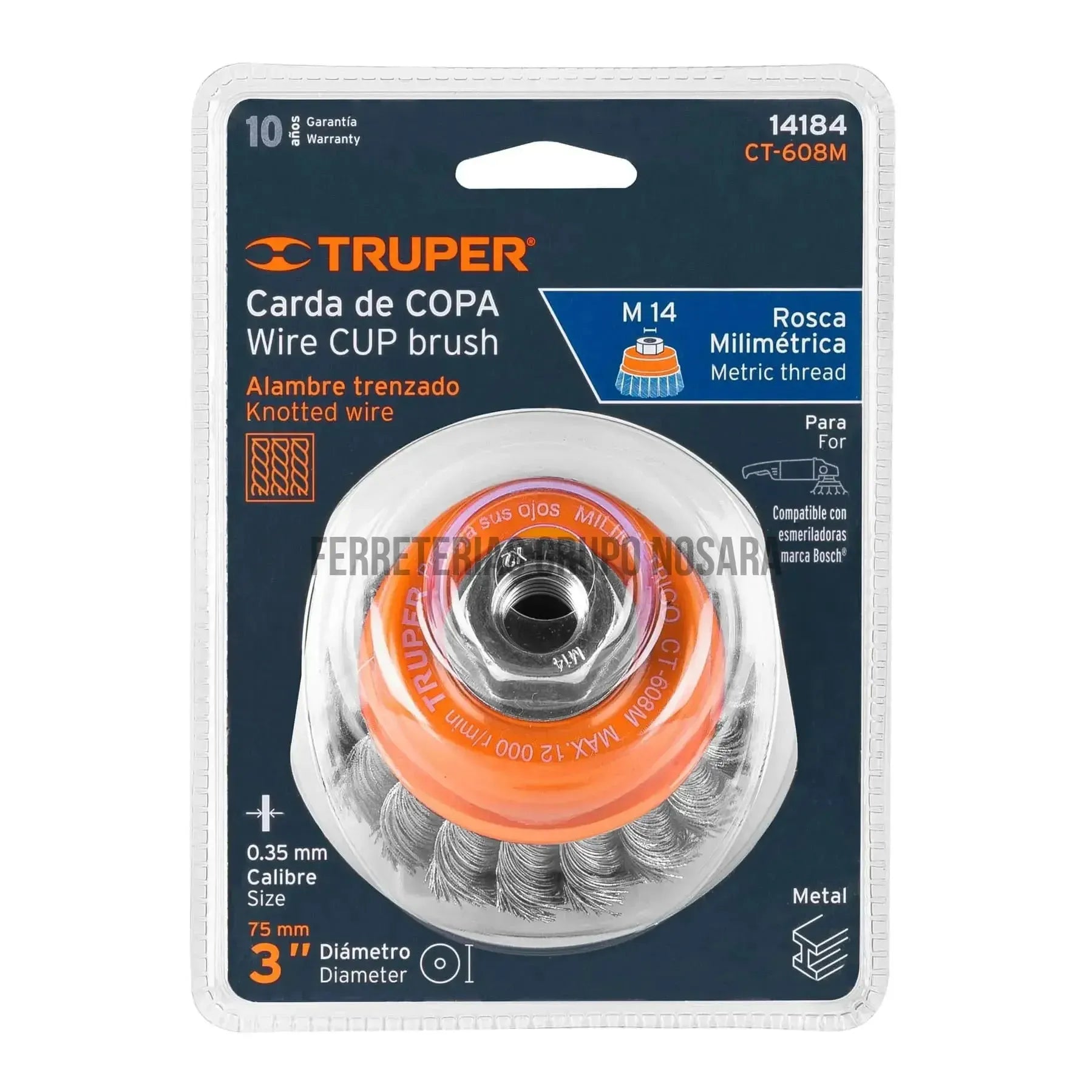 TRUPER CEPILLO COPA TRENZADO F 3' #14184-
