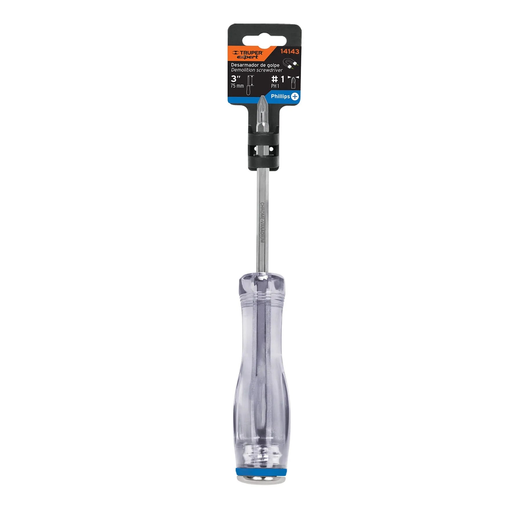 Desarmador de cruz de golpe 3/16" x 3", Truper Expert / 14143-