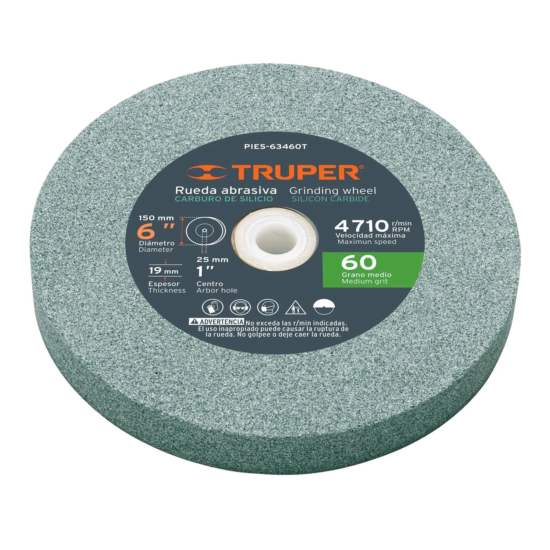 Piedra para esmeril 6 X 3/4", carburo de silicio, grano 60 /  16405