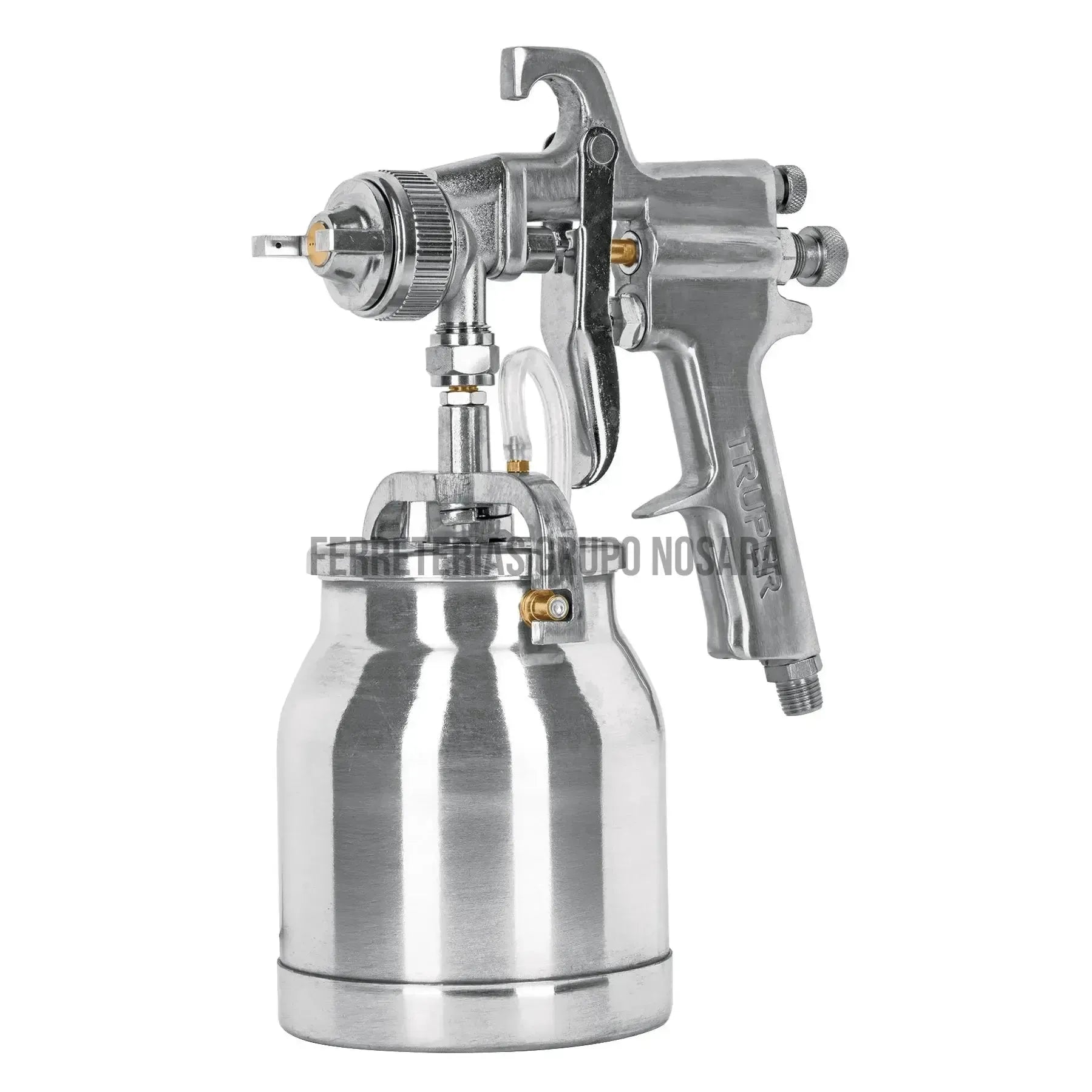 Pistola p/pintar succión HVHP vaso alum, 1.8mm, 2 vál Truper / 14087-