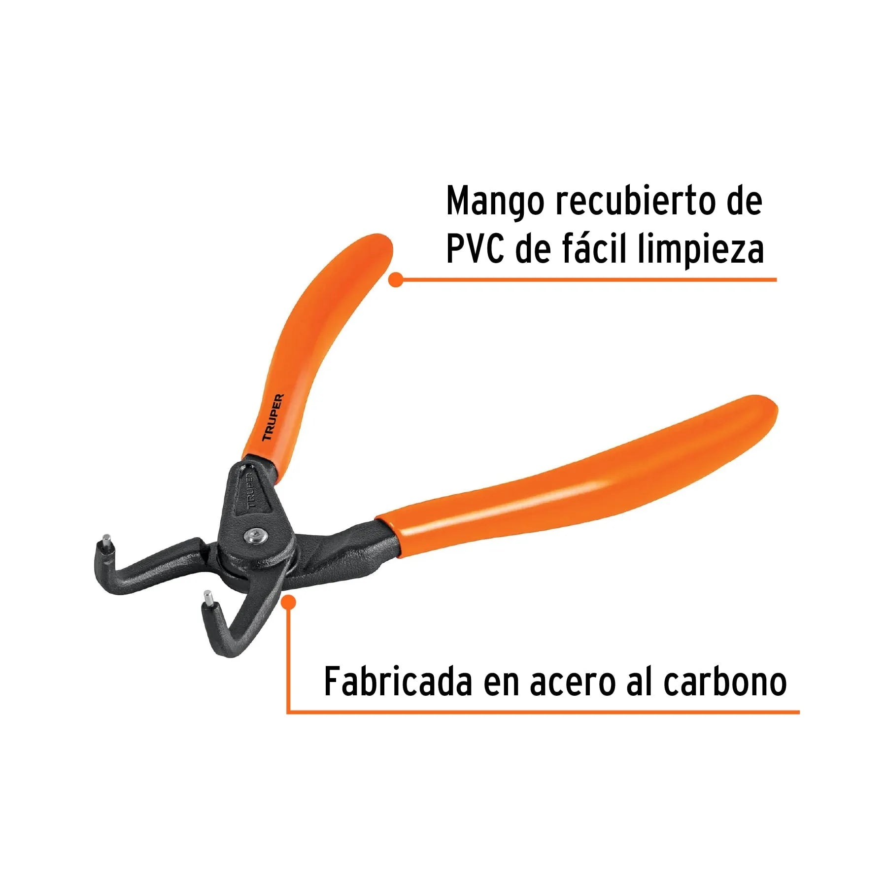 Pinza punta a 90° 6-3/4' para cerrar anillos, mango de PVC / 17362-