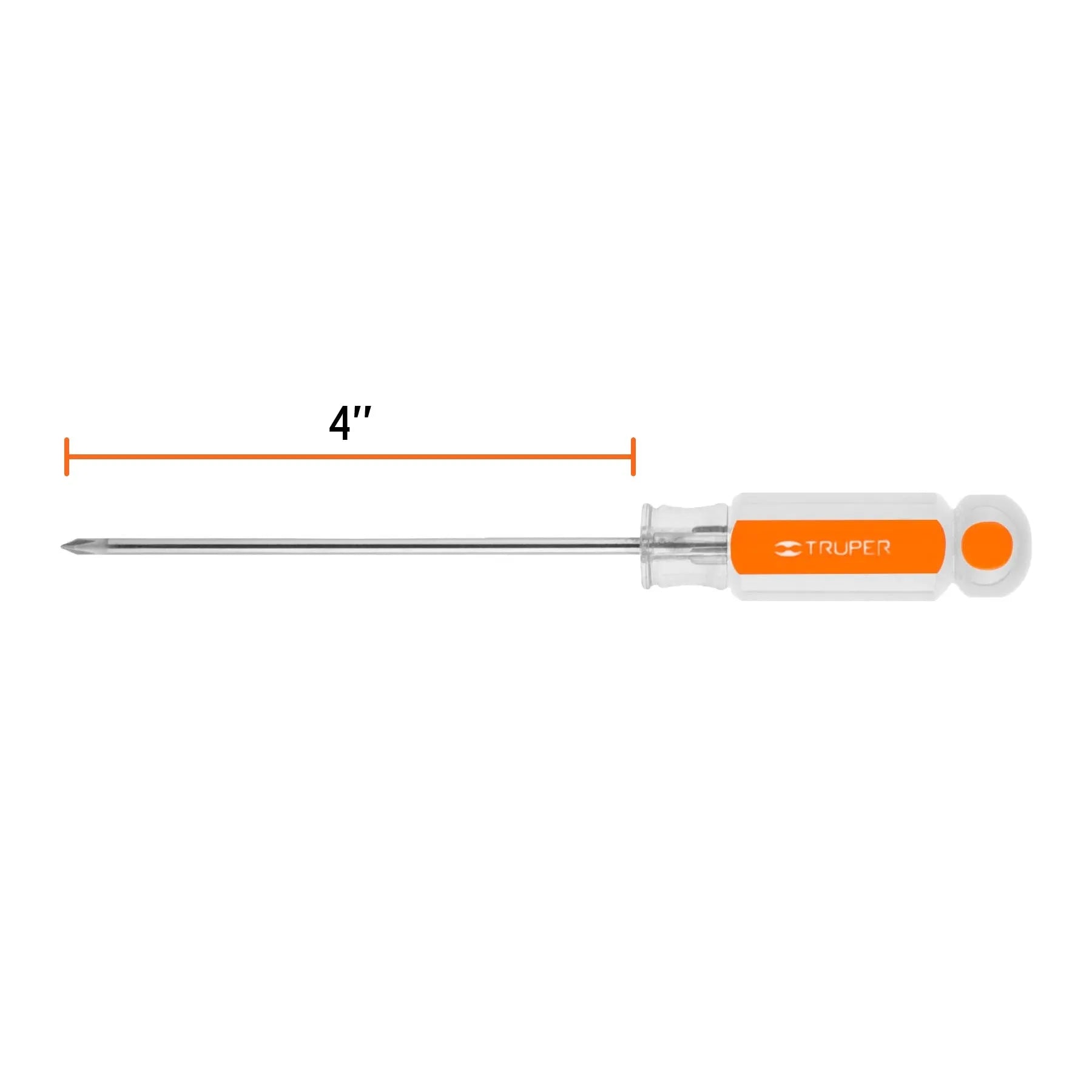 Desarmador de cruz 1/8" x 4" mango de acetato, Truper / 14053-