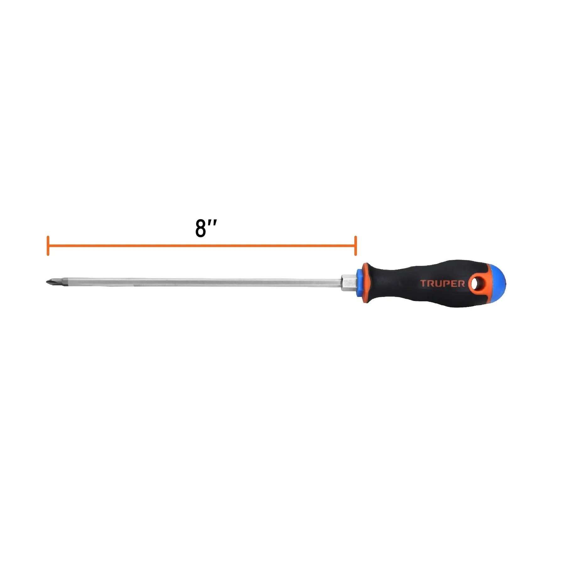 Desarmador de cruz 3/16" x 8" mango Comfort Grip, Truper / 14070-