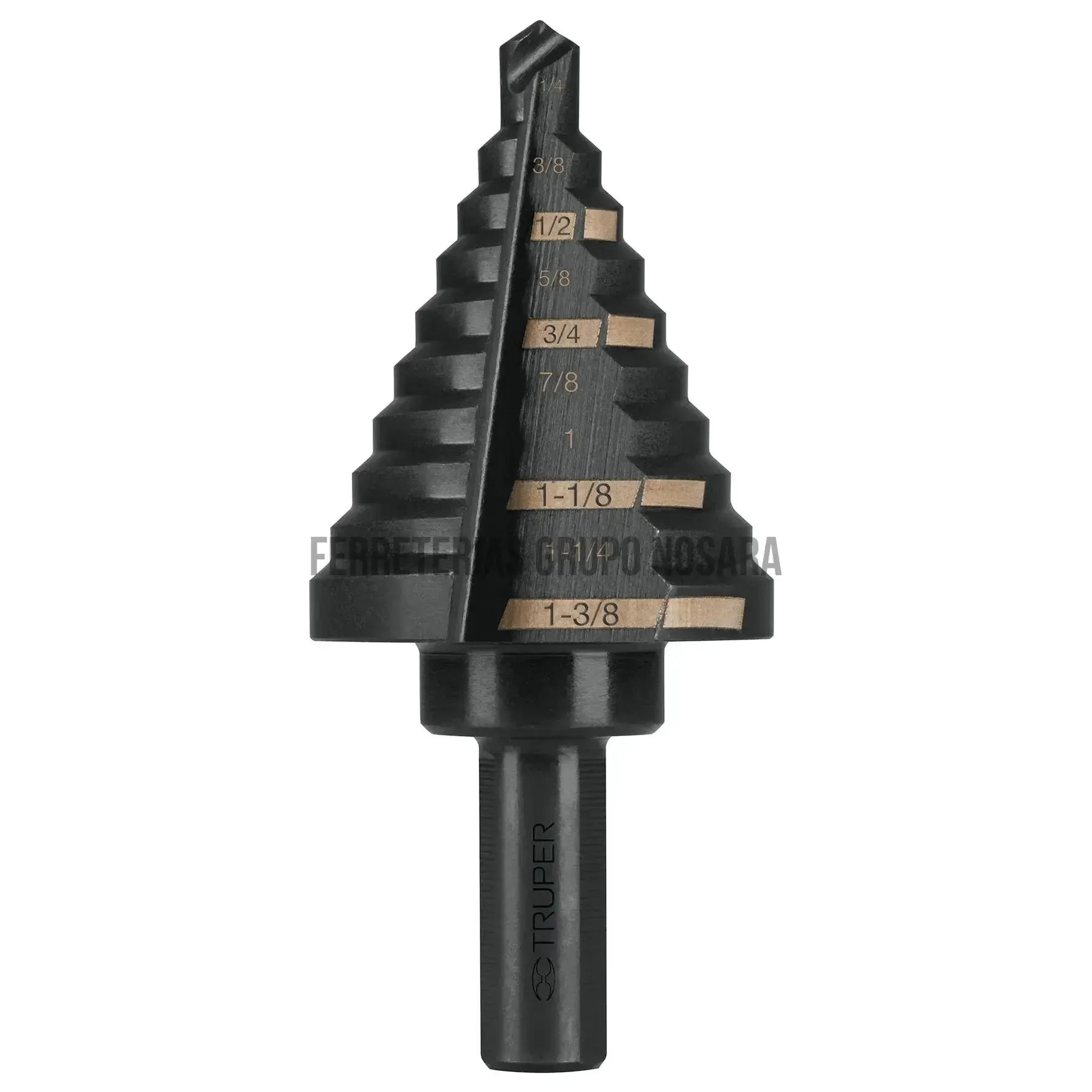 Broca escalonada óxido negro 10 escalones 1/4' a 1-3/8 / 12126-