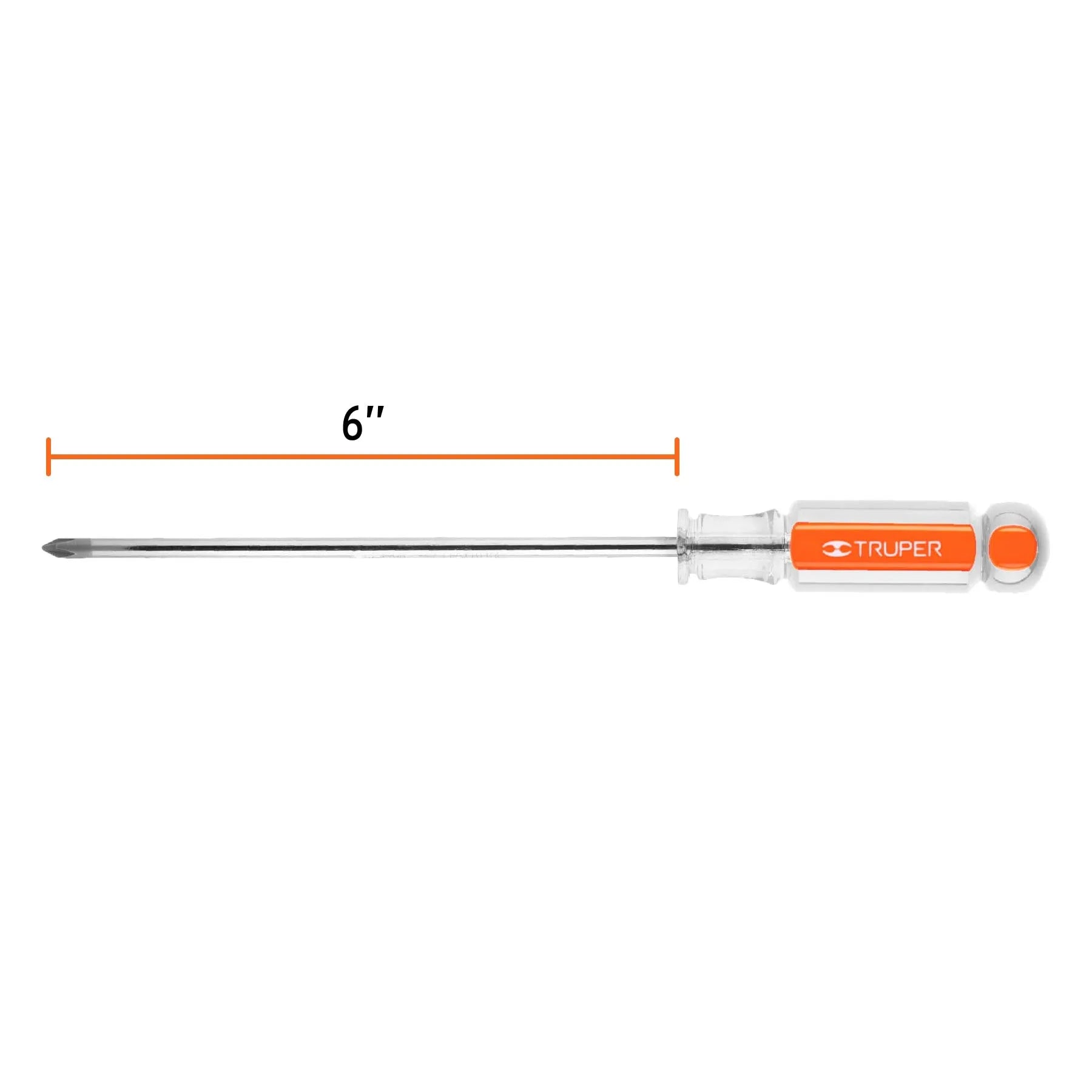 Desarmador de cruz 3/16" x 6" mango de acetato, Truper / 14065-