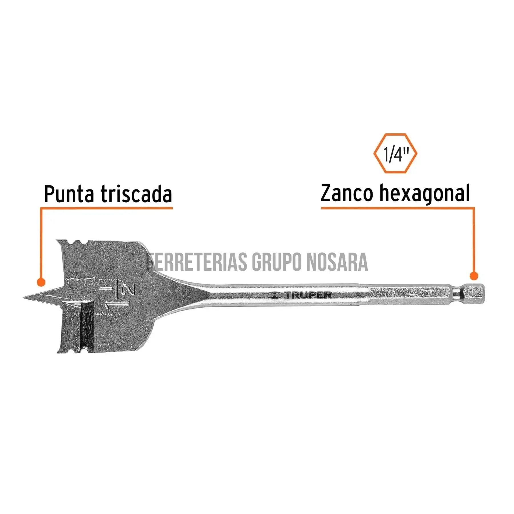 Broca plana de manita, 1-1/2 TRUPER / 11393-