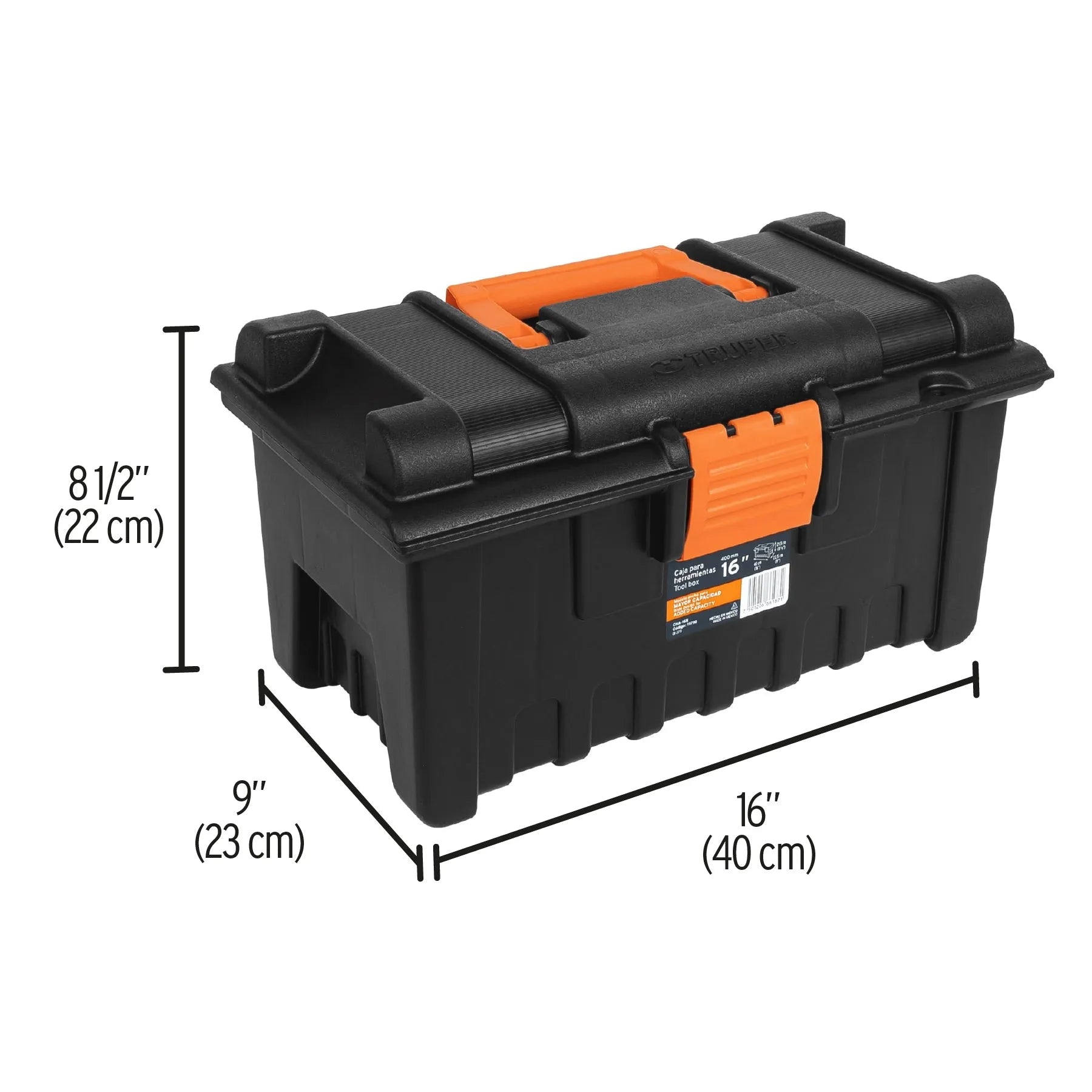 Caja para herramienta de 16" sin compartimentos, Truper / 19790-