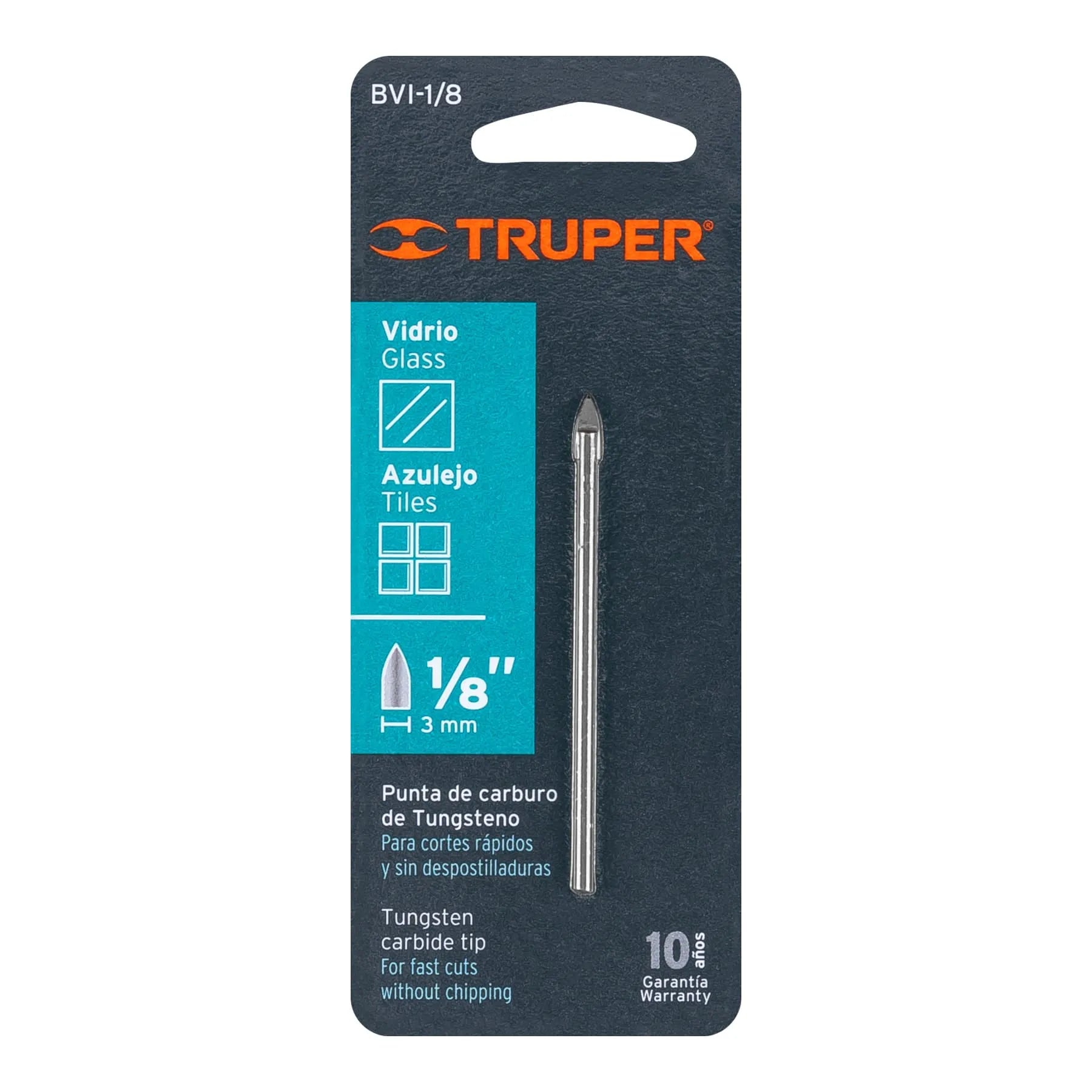 Broca para vidrio y azulejo de 1/8 TRUPER / 11700
