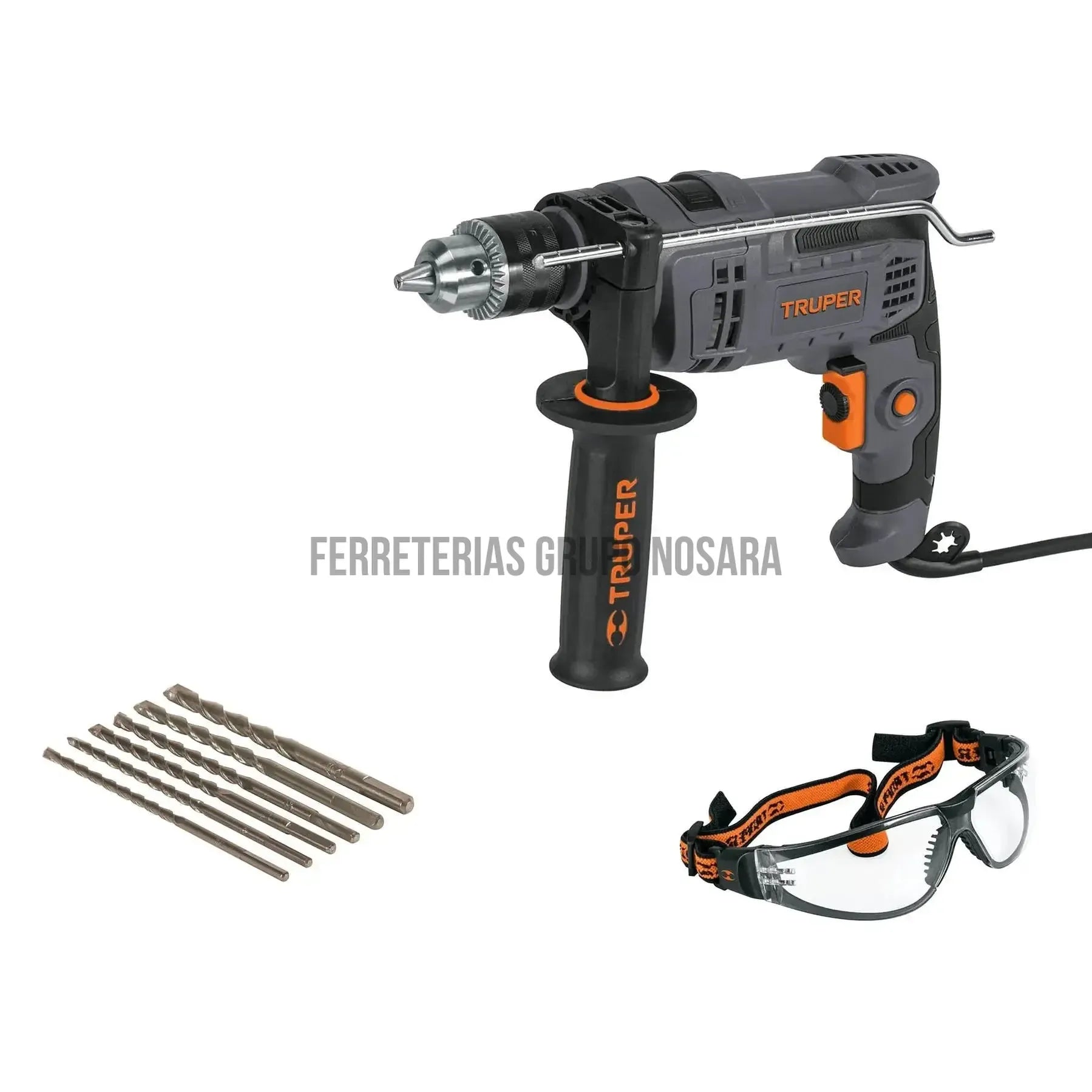 Rotomartillo 1/2" 700 W, 6 brocas y lentes de seguridad / 100292-